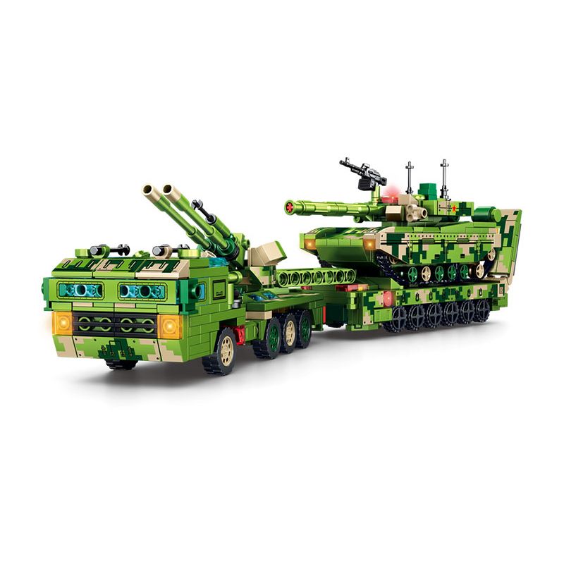 SEMBO 203181 203182 203183 203184 203185 203186 203187 203188 non Lego XE VẬN TẢI TĂNG CHIẾN ĐẤU CHỦ LỰC 99A KẾT HỢP bộ đồ chơi xếp lắp ráp ghép mô hình Military Army Quân Sự Bộ Đội 806 khối