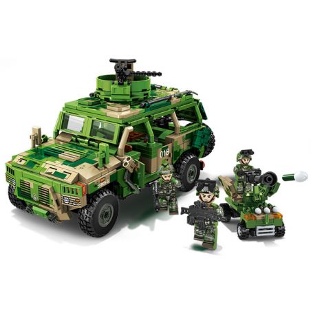 SEMBO 203179 XE TUẦN TRA BIÊN GIỚI CÓ BÁNH bộ đồ chơi xếp lắp ráp ghép mô hình Military Army Quân Sự Bộ Đội 644 khối