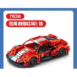 SEMBO 715318 NGỌN LỬA GIÓ MẠNH NGỰA ĐỎ 1:18 tỷ lệ 1:18 bộ đồ chơi xếp lắp ráp ghép mô hình Speed Champions Racing Cars Đua Xe Công Thức 466 khối