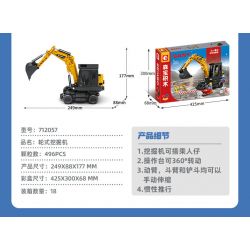 SEMBO 712057 SANY HEAVY INDUSTRY MÁY XÚC BÁNH LỐP bộ đồ chơi xếp lắp ráp ghép mô hình City Thành Phố 496 khối