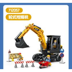 SEMBO 712057 SANY HEAVY INDUSTRY MÁY XÚC BÁNH LỐP bộ đồ chơi xếp lắp ráp ghép mô hình City Thành Phố 496 khối