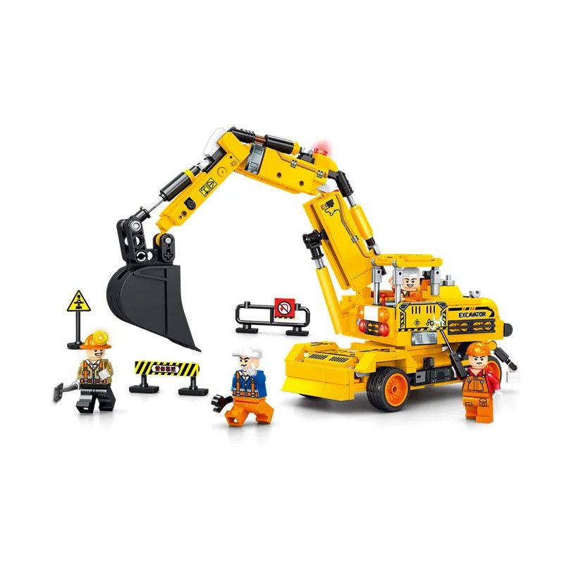 SEMBO 104008 104009 104010 104011 non Lego CUỘC SỐNG THÀNH PHỐ MÁY XÚC BÁNH XE 4 TỔ HỢP bộ đồ chơi xếp lắp ráp ghép mô hình City 673 khối