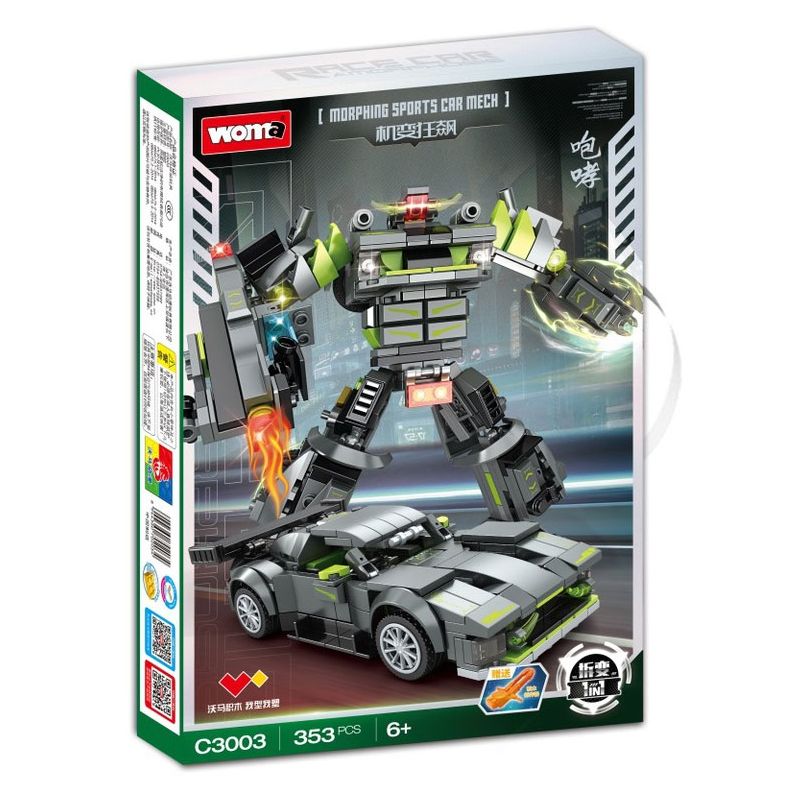 WOMA C3003 3003 CƠ KHÍ RUSH GẦM bộ đồ chơi xếp lắp ráp ghép mô hình Racers Đua Tốc Độ 353 khối