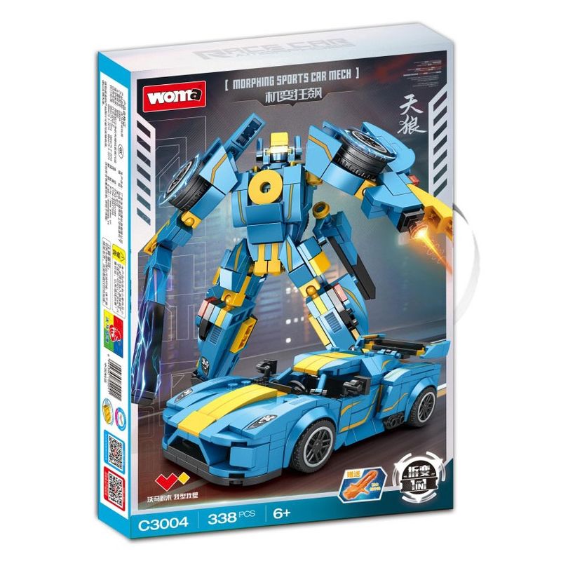 WOMA C3004 3004 MÁY BIẾN HÌNH SIRIUS bộ đồ chơi xếp lắp ráp ghép mô hình Racers Đua Tốc Độ 338 khối