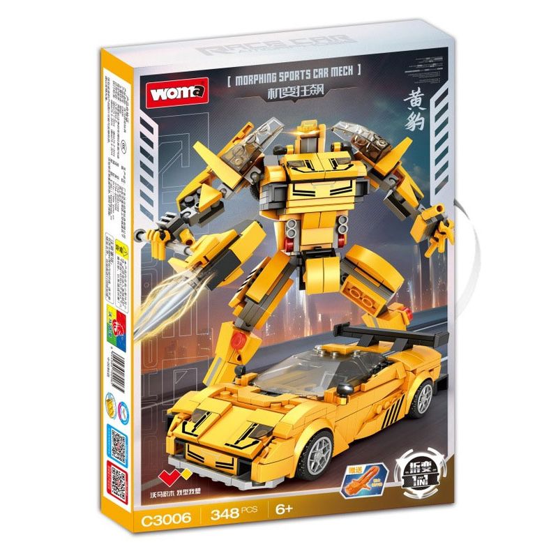 WOMA C3006 3006 MÁY BIẾN HÌNH HOÀNG BÁO bộ đồ chơi xếp lắp ráp ghép mô hình Racers Đua Tốc Độ 348 khối