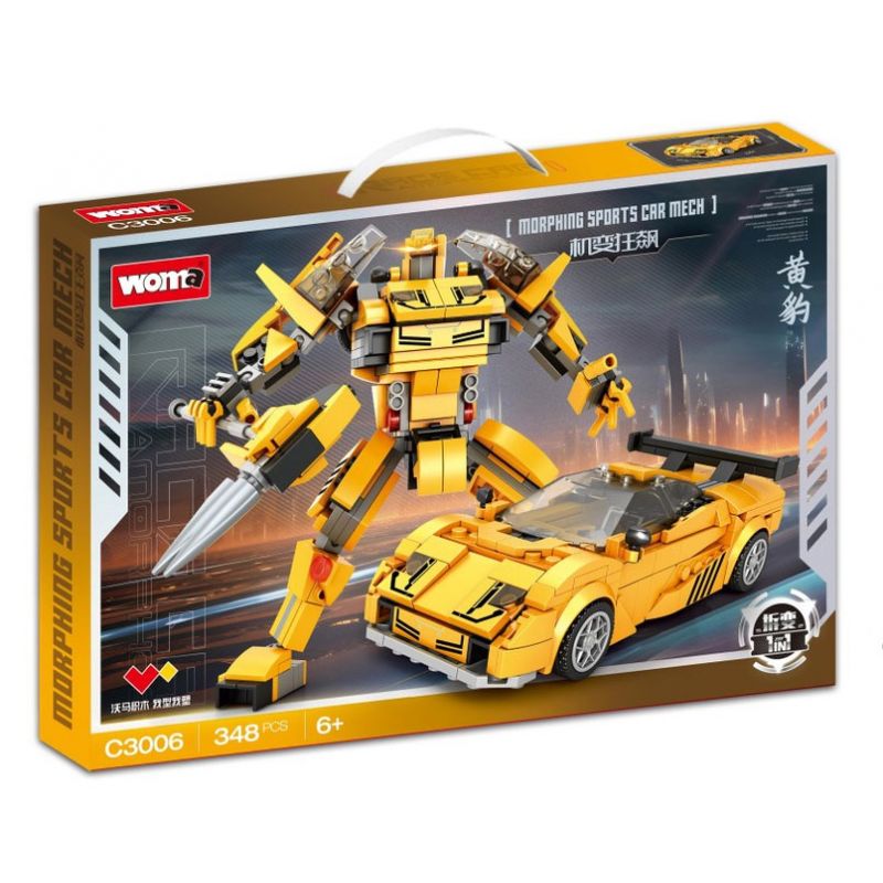 WOMA C3006 3006 MÁY BIẾN HÌNH HOÀNG BÁO bộ đồ chơi xếp lắp ráp ghép mô hình Racers Đua Tốc Độ 348 khối