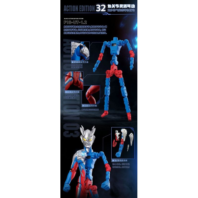 BLOKEES 73703 PHIÊN BẢN HUYỀN THOẠI ULTRAMAN ZERO bộ đồ chơi xếp lắp ráp ghép mô hình Movie & Game Phim Và Trò Chơi