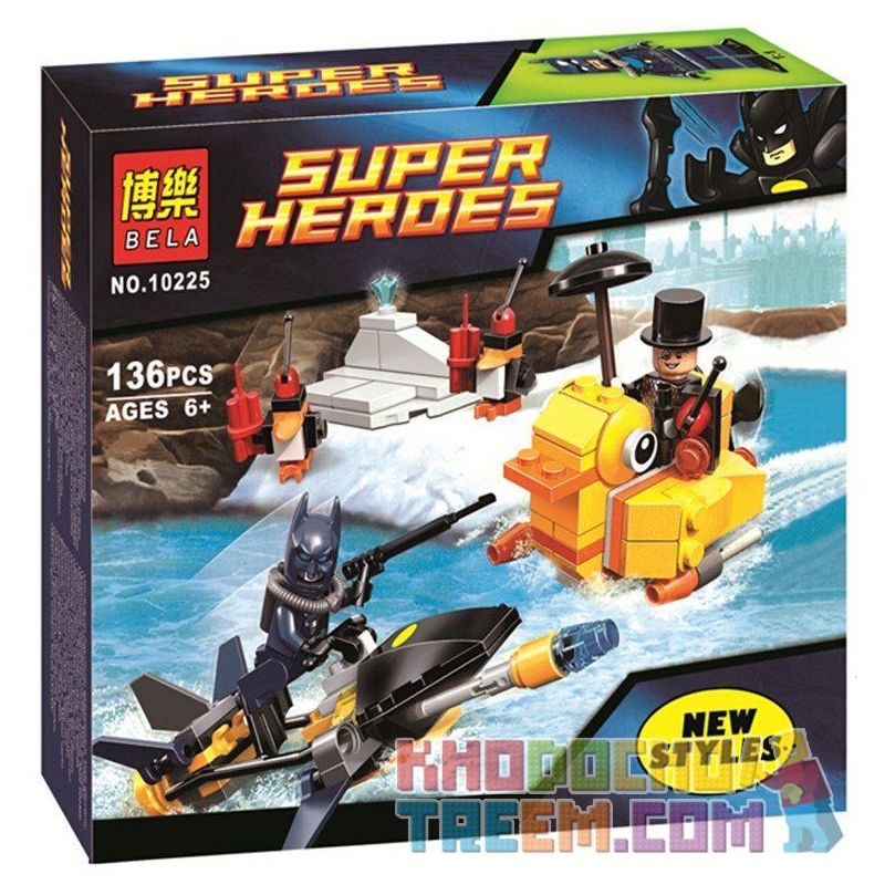 NOT Lego BATMAN THE PENGUIN FACE OFF 76010 Bela 10225 Lari 10225 xếp lắp ráp ghép mô hình TÊN TỘI PHẠM PENGUIN ĐỐI ĐẦU VỚI BATMAN CUỘC CỦA CHIM CÁNH CỤT Dc Comics Super Heroes Siêu Anh Hùng Dc 136 khối