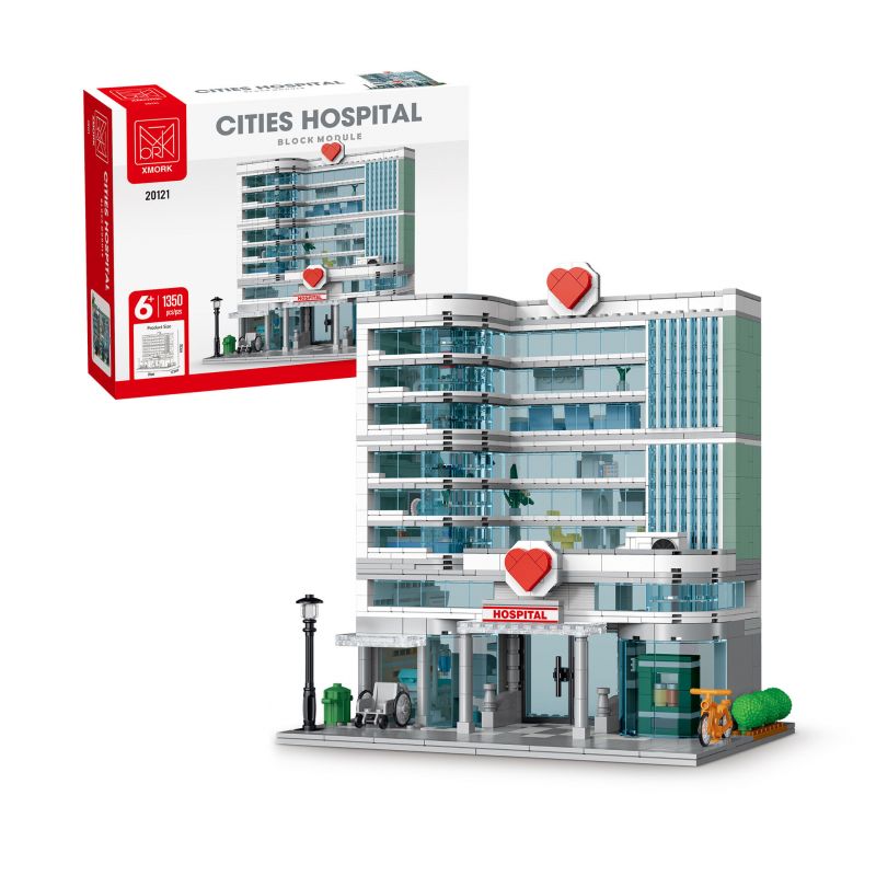 MorkModel 20121 Mork Model 20121 BỆNH VIỆN THÀNH PHỐ bộ đồ chơi xếp lắp ráp ghép mô hình Creator CITIES HOSPITAL Sáng Tạo 1350 khối