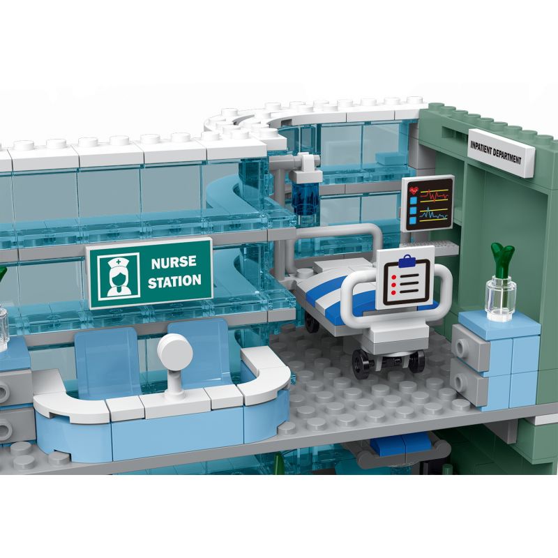 MorkModel 20121 Mork Model 20121 BỆNH VIỆN THÀNH PHỐ bộ đồ chơi xếp lắp ráp ghép mô hình Creator CITIES HOSPITAL Sáng Tạo 1350 khối