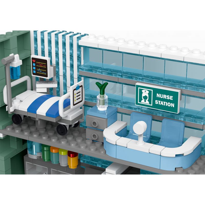 MorkModel 20121 Mork Model 20121 BỆNH VIỆN THÀNH PHỐ bộ đồ chơi xếp lắp ráp ghép mô hình Creator CITIES HOSPITAL Sáng Tạo 1350 khối