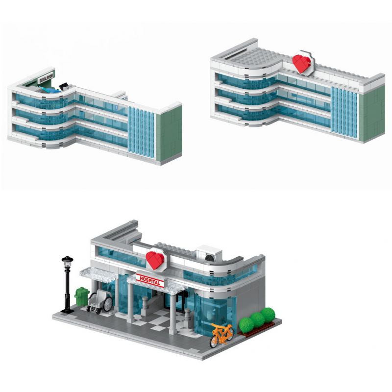 MorkModel 20121 Mork Model 20121 BỆNH VIỆN THÀNH PHỐ bộ đồ chơi xếp lắp ráp ghép mô hình Creator CITIES HOSPITAL Sáng Tạo 1350 khối