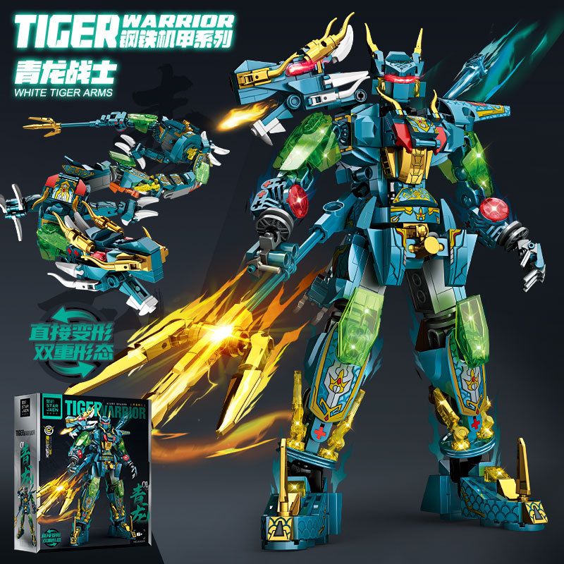 STAR AMOUNT 61001 MECHA QUÁI VẬT THẦN THOẠI CHIẾN BINH QINGLONG bộ đồ chơi xếp lắp ráp ghép mô hình TIGER WARRIOR 504 khối