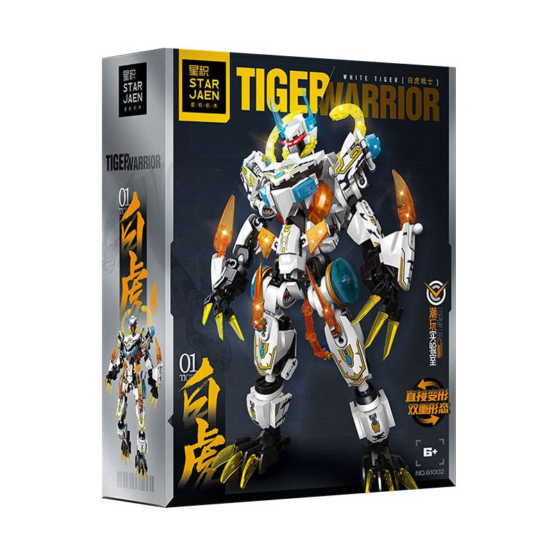 STAR ACCUMULATION 61002 non Lego CHIẾN BINH HỔ TRẮNG CON THÚ THẦN THOẠI MECHA bộ đồ chơi xếp lắp ráp ghép mô hình TIGER WARRIOR 455 khối