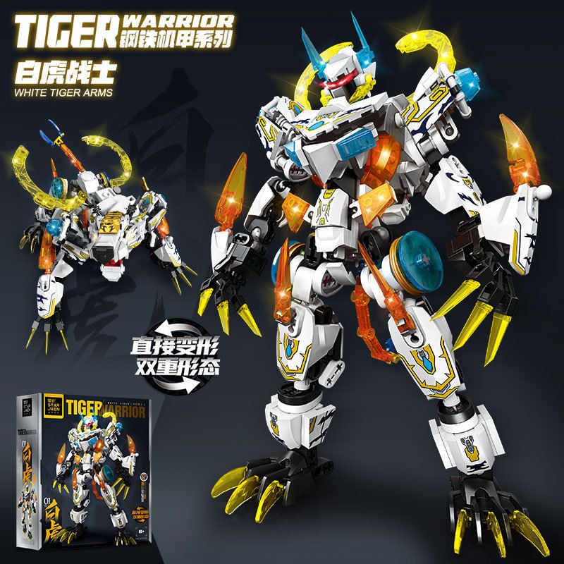 STAR AMOUNT 61002 CHIẾN BINH HỔ TRẮNG CON THÚ THẦN THOẠI MECHA bộ đồ chơi xếp lắp ráp ghép mô hình TIGER WARRIOR 455 khối