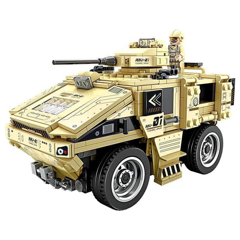 WISE BLOCK AULDEY HA389148 389148 non Lego XE BỌC THÉP TẤN CÔNG bộ đồ chơi xếp lắp ráp ghép mô hình Military Army Quân Sự Bộ Đội 442 khối