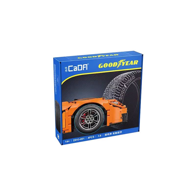 CADA DOUBLEE D013-001 013-001 BỘ LỐP GOODYEAR 1:8 tỷ lệ 1:8 bộ đồ chơi xếp lắp ráp ghép mô hình Technic Kỹ Thuật Công Nghệ Cao Mô Hình Phương Tiện 4 khối