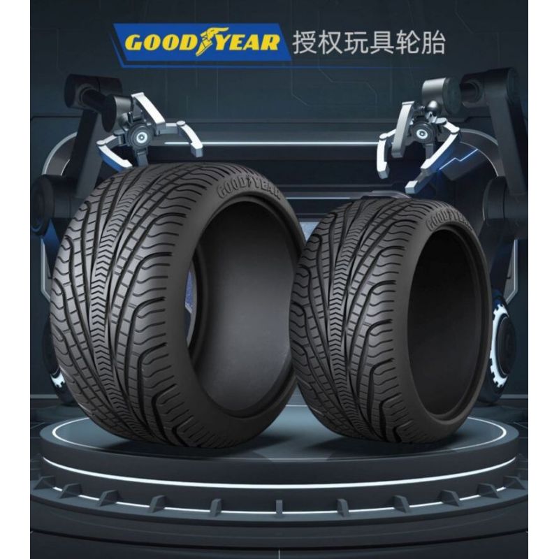 CADA DOUBLEE D013-001 013-001 BỘ LỐP GOODYEAR 1:8 tỷ lệ 1:8 bộ đồ chơi xếp lắp ráp ghép mô hình Technic Kỹ Thuật Công Nghệ Cao Mô Hình Phương Tiện 4 khối
