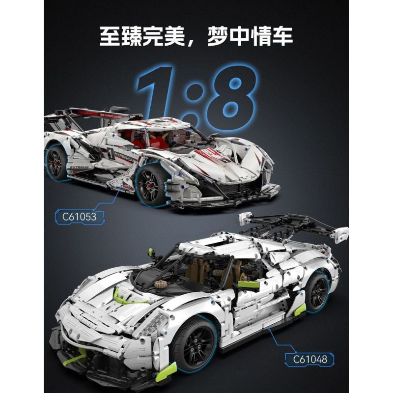 CADA DOUBLEE D013-001 013-001 BỘ LỐP GOODYEAR 1:8 tỷ lệ 1:8 bộ đồ chơi xếp lắp ráp ghép mô hình Technic Kỹ Thuật Công Nghệ Cao Mô Hình Phương Tiện 4 khối