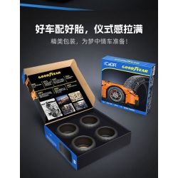 CADA DOUBLEE D013-001 013-001 BỘ LỐP GOODYEAR 1:8 tỷ lệ 1:8 bộ đồ chơi xếp lắp ráp ghép mô hình Technic Kỹ Thuật Công Nghệ Cao Mô Hình Phương Tiện 4 khối