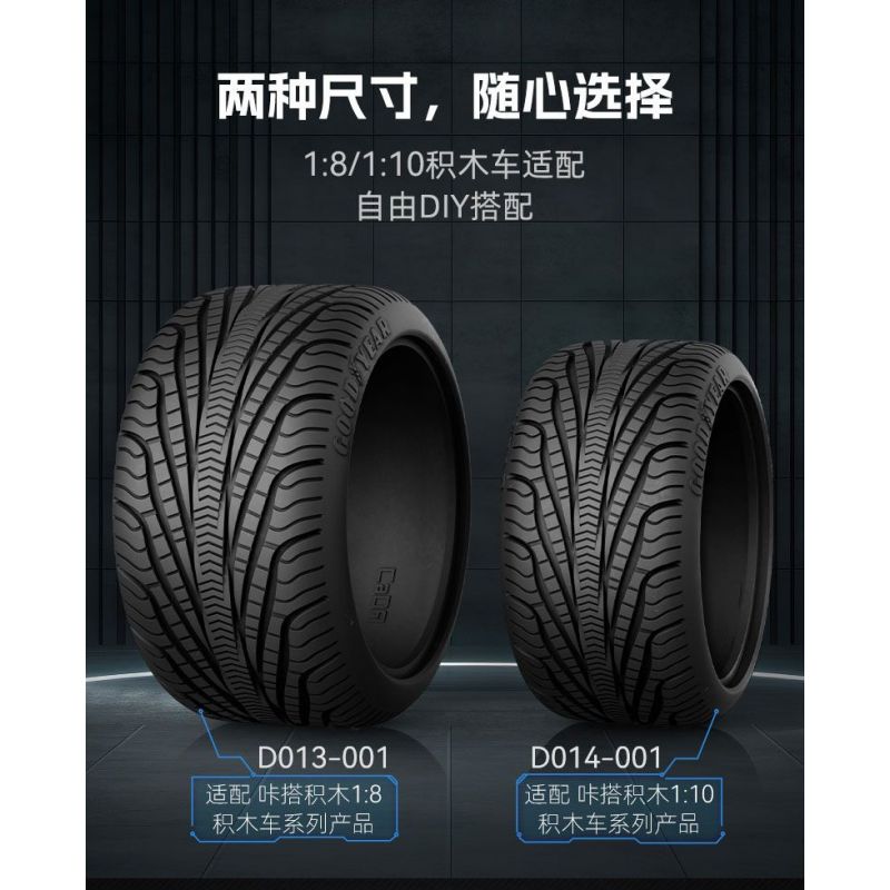 CADA DOUBLEE D013-001 013-001 BỘ LỐP GOODYEAR 1:8 tỷ lệ 1:8 bộ đồ chơi xếp lắp ráp ghép mô hình Technic Kỹ Thuật Công Nghệ Cao Mô Hình Phương Tiện 4 khối