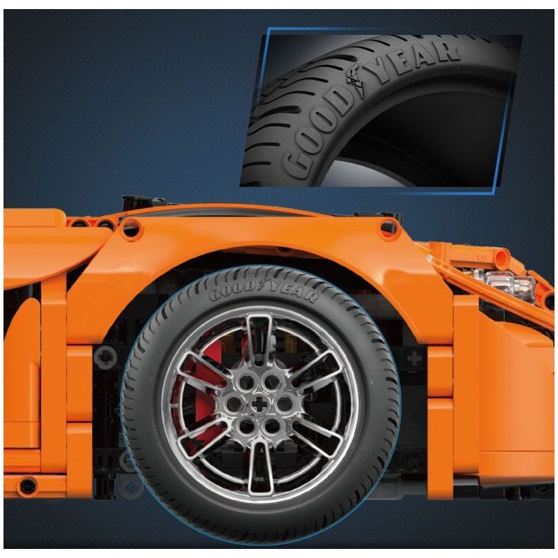 CADA DOUBLEE D014-001 014-001 BỘ LỐP GOODYEAR 1:10 tỷ lệ 1:10 bộ đồ chơi xếp lắp ráp ghép mô hình Technic Kỹ Thuật Công Nghệ Cao Mô Hình Phương Tiện 4 khối