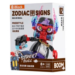 IBLOCK IB1001-2 1001-2 CẬU BÉ TRƯỢT VÁN-CON BÒ XẤU XÍ bộ đồ chơi xếp lắp ráp ghép mô hình ZODIAC SIGNS FREESTYLE STREET BULL
