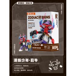 IBLOCK IB1001-2 1001-2 CẬU BÉ TRƯỢT VÁN-CON BÒ XẤU XÍ bộ đồ chơi xếp lắp ráp ghép mô hình ZODIAC SIGNS FREESTYLE STREET BULL