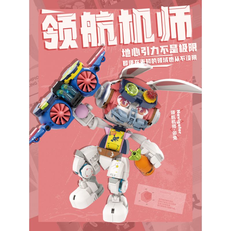 IBLOCK IB1001-4 1001-4 PHI CÔNG CÔNG-MAOTU bộ đồ chơi xếp lắp ráp ghép mô hình ZODIAC SIGNS EXPLORER FLYING HARE