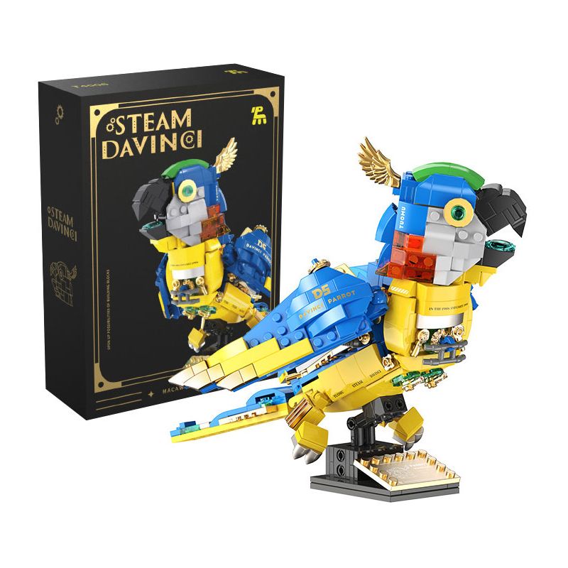 TAKUGI T4006 4006 HƠI NƯỚC DA VINCI MACAW bộ đồ chơi xếp lắp ráp ghép mô hình STEAM DAVINCI MACAW