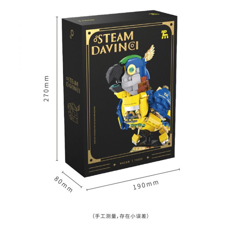 TAKUGI T4006 4006 HƠI NƯỚC DA VINCI MACAW bộ đồ chơi xếp lắp ráp ghép mô hình STEAM DAVINCI MACAW