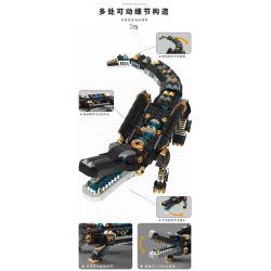 TAKUGI T4007 4007 STEAM DA VINCI CÁ SẤU BỌC THÉP bộ đồ chơi xếp lắp ráp ghép mô hình STEAM DAVINCI ALLIGATOR
