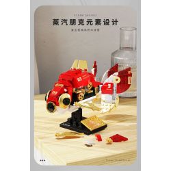 TAKUGI T7004 7004 HƠI NƯỚC DA VINCI CÁ VÀNG LỬA ĐỎ bộ đồ chơi xếp lắp ráp ghép mô hình STEAM DAVINCI RED RYUKIN GOLDFISH