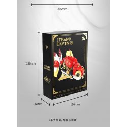 TAKUGI T7004 7004 HƠI NƯỚC DA VINCI CÁ VÀNG LỬA ĐỎ bộ đồ chơi xếp lắp ráp ghép mô hình STEAM DAVINCI RED RYUKIN GOLDFISH