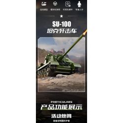 PanlosBrick 632022 Panlos Brick 632022 PHÁO CHỐNG TĂNG SU-100 bộ đồ chơi xếp lắp ráp ghép mô hình Military Army Quân Sự Bộ Đội 1701 khối