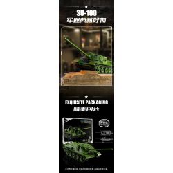 PanlosBrick 632022 Panlos Brick 632022 PHÁO CHỐNG TĂNG SU-100 bộ đồ chơi xếp lắp ráp ghép mô hình Military Army Quân Sự Bộ Đội 1701 khối