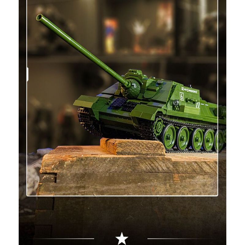 PanlosBrick 632022 Panlos Brick 632022 PHÁO CHỐNG TĂNG SU-100 bộ đồ chơi xếp lắp ráp ghép mô hình Military Army Quân Sự Bộ Đội 1701 khối