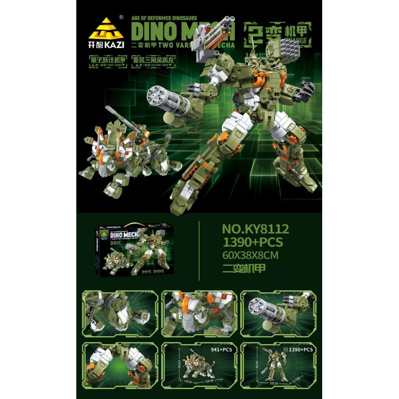 Kazi KY8112 8112 non Lego MECHA HAI BIẾN HÌNH LƯỢNG TỬ RỒNG KIM LOẠI TAM GIÁC NẶNG bộ đồ chơi xếp lắp ráp ghép mô hình TWO VARIABLE MECHA 1390 khối