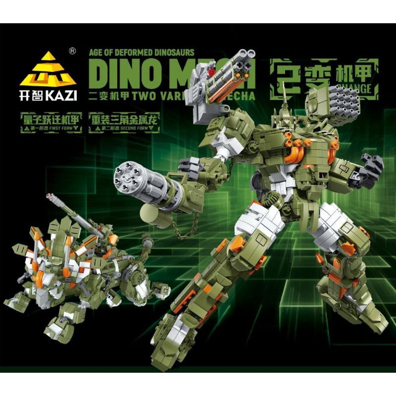 Kazi KY8112 8112 MECHA HAI BIẾN HÌNH LƯỢNG TỬ RỒNG KIM LOẠI TAM GIÁC NẶNG bộ đồ chơi xếp lắp ráp ghép mô hình TWO VARIABLE MECHA 1390 khối