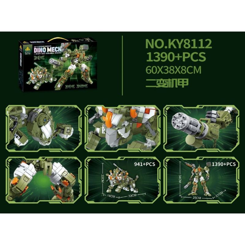 Kazi KY8112 8112 MECHA HAI BIẾN HÌNH LƯỢNG TỬ RỒNG KIM LOẠI TAM GIÁC NẶNG bộ đồ chơi xếp lắp ráp ghép mô hình TWO VARIABLE MECHA 1390 khối