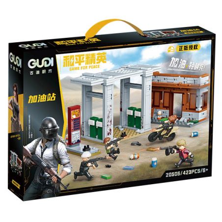 GUDI 20506 TINH HOA HÒA BÌNH TRẠM XĂNG bộ đồ chơi xếp lắp ráp ghép mô hình Movie & Game GAME FOR PEACE Phim Và Trò Chơi 423 khối