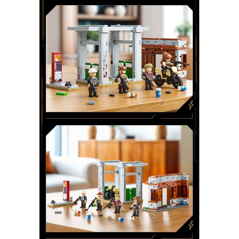 GUDI 20506 TINH HOA HÒA BÌNH TRẠM XĂNG bộ đồ chơi xếp lắp ráp ghép mô hình Movie & Game GAME FOR PEACE Phim Và Trò Chơi 423 khối