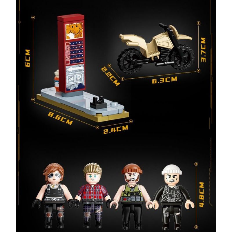 GUDI 20506 TINH HOA HÒA BÌNH TRẠM XĂNG bộ đồ chơi xếp lắp ráp ghép mô hình Movie & Game GAME FOR PEACE Phim Và Trò Chơi 423 khối