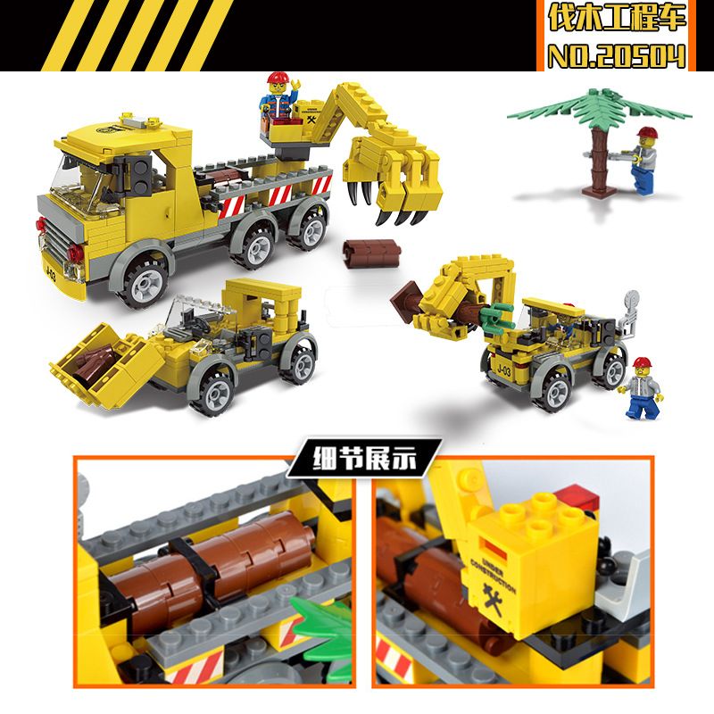 JIESTAR 20504 non Lego XE KỸ THUẬT KHAI THÁC GỖ bộ đồ chơi xếp lắp ráp ghép mô hình City Thành Phố