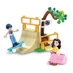 JIESTAR 59236 MINH HỌA CUỘC SỐNG ĐÔ THỊ CÔNG VIÊN TRƯỢT VÁN bộ đồ chơi xếp lắp ráp ghép mô hình Girl DREAM TOWN SKATE PARK Con Gái 252 khối