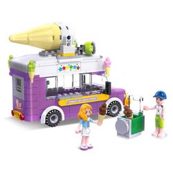 JIESTAR 59239 HƯỚNG DẪN MINH HỌA CUỘC SỐNG ĐÔ THỊ XE BÁN KEM bộ đồ chơi xếp lắp ráp ghép mô hình Girl ICE CREAM VAN Con Gái 279 khối