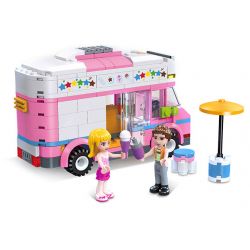 JIESTAR 59241 HƯỚNG DẪN MINH HỌA CUỘC SỐNG ĐÔ THỊ XE BÁN ĐỒ ĂN bộ đồ chơi xếp lắp ráp ghép mô hình Girl DREAM TOWN FOOD TRUCK Con Gái 251 khối