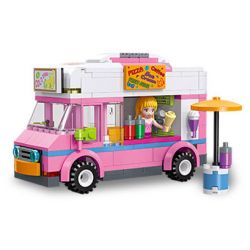 JIESTAR 59241 HƯỚNG DẪN MINH HỌA CUỘC SỐNG ĐÔ THỊ XE BÁN ĐỒ ĂN bộ đồ chơi xếp lắp ráp ghép mô hình Girl DREAM TOWN FOOD TRUCK Con Gái 251 khối