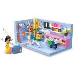 JIESTAR 59247 NHÀ CỦA TÔI PHÒNG GIẶT ỦI bộ đồ chơi xếp lắp ráp ghép mô hình Girl LAUNDRY Con Gái 329 khối