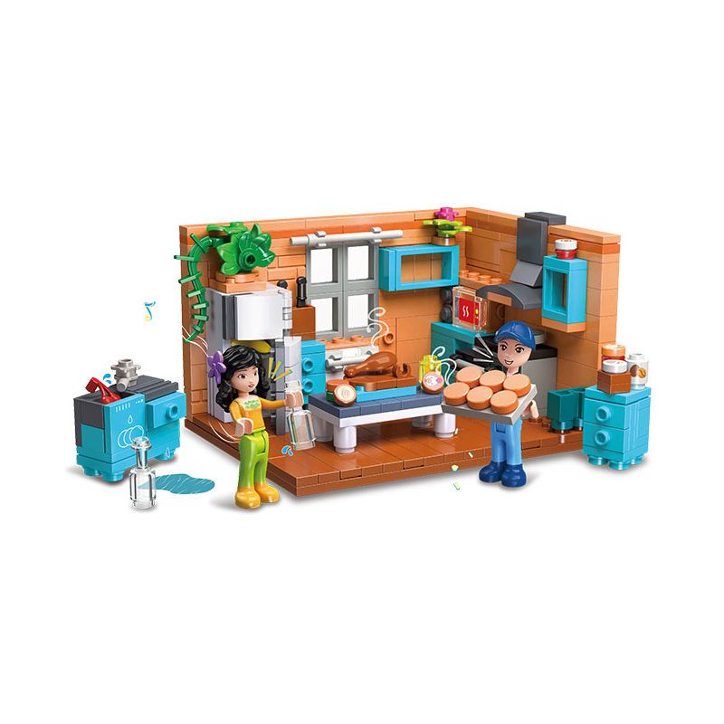 JIESTAR 59248 non  NHÀ CỦA TÔI BẾP bộ đồ chơi xếp lắp ráp ghép mô hình Girl KITCHEN Con Gái 387 khối
